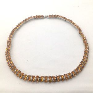 Vintage Bogoff Amber Crystal Choker, Necklace, 1940-1960
